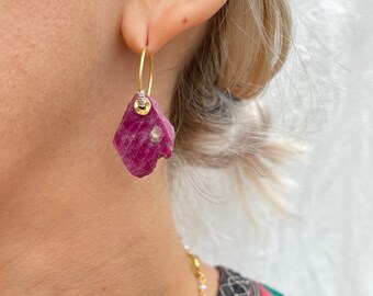 Chakra earrings. Natural Labradorite Precious gemstone earrings Dainty earrings Sterling silver earrings Ruby