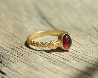Garnet ring gold, dainty gold ring, stacking ring, minimalist ring, delicate ring, gift for her, decorative band, garnet jewelry