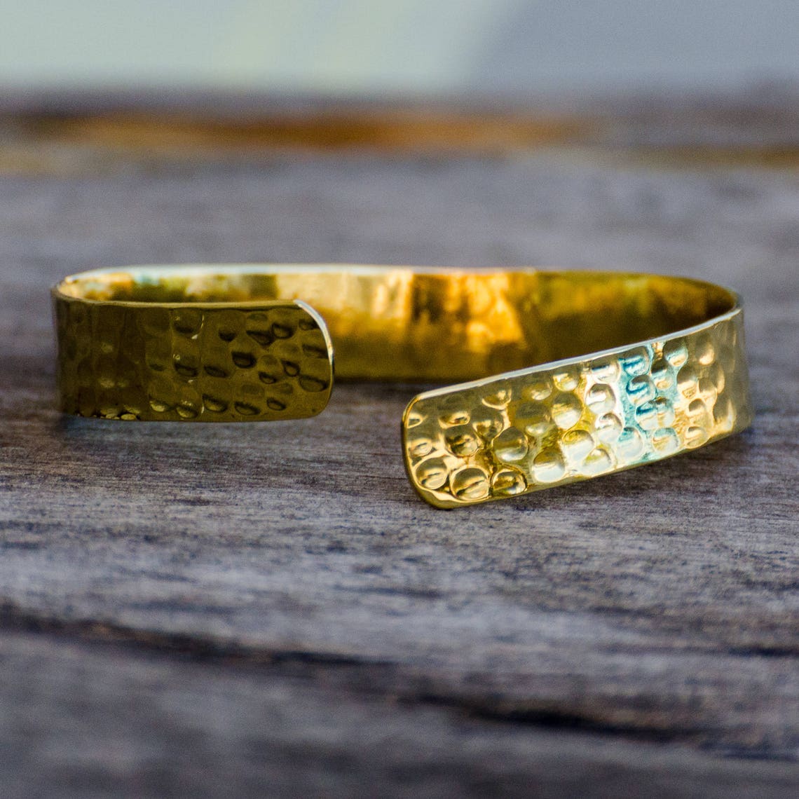 Beaten brass cuff style bracelet brass cuff golden cuff Etsy