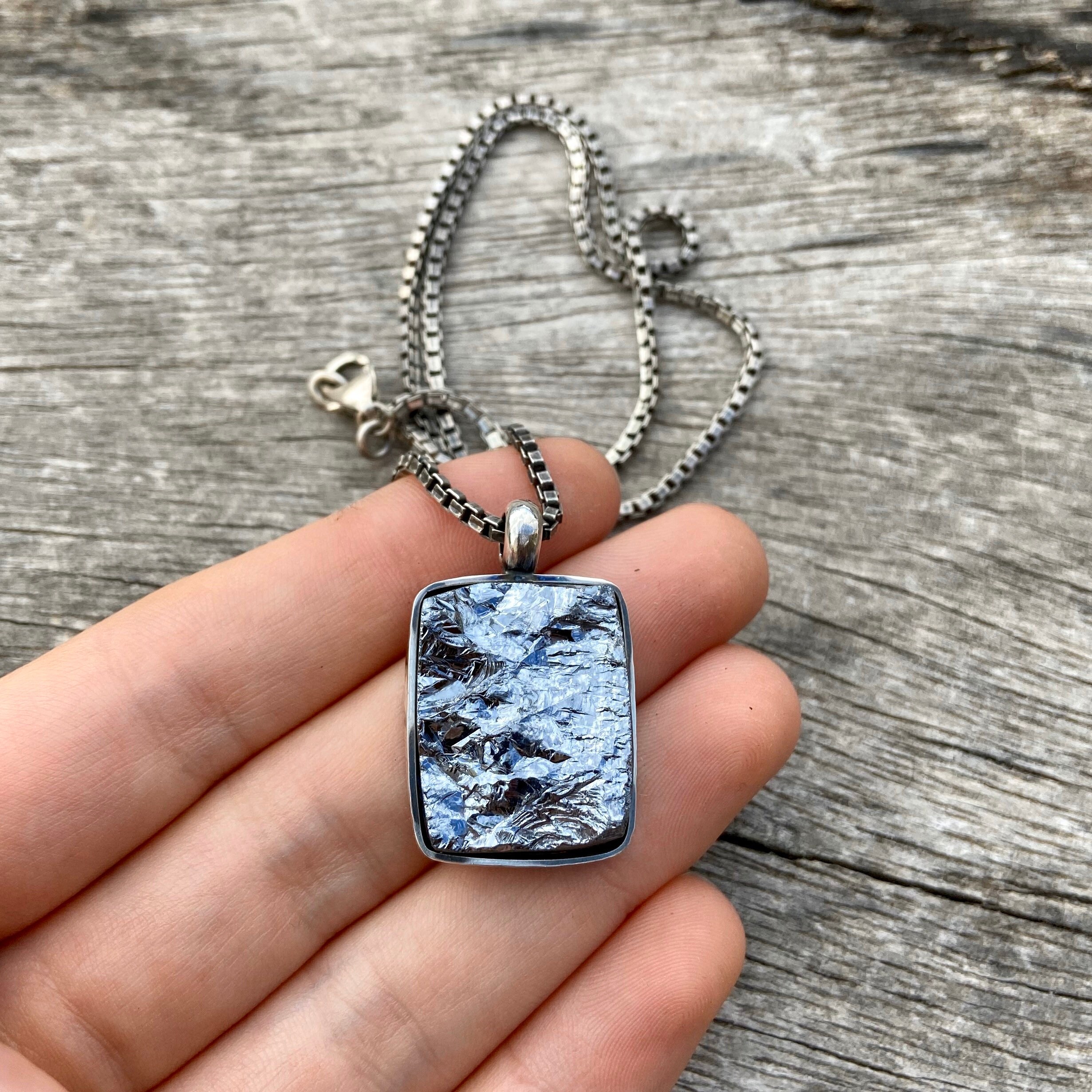 Silicon Silver Pendant Silver Chain 