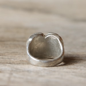 Silver heart ring, carved heart ring, gift for her, love ring, heart shaped ring, chunky silver ring image 5