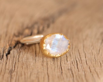 Rainbow moonstone ring, gold moonstone ring, multiway ring, two stone ring, stackable ring, gemstone ring set, adjustable ring, gift her