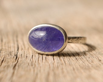 Tanzanite ring silver, sterling silver ring, tanzanite ring bezel, big stone ring, birthstone ring, elegant ring, solitaire ring