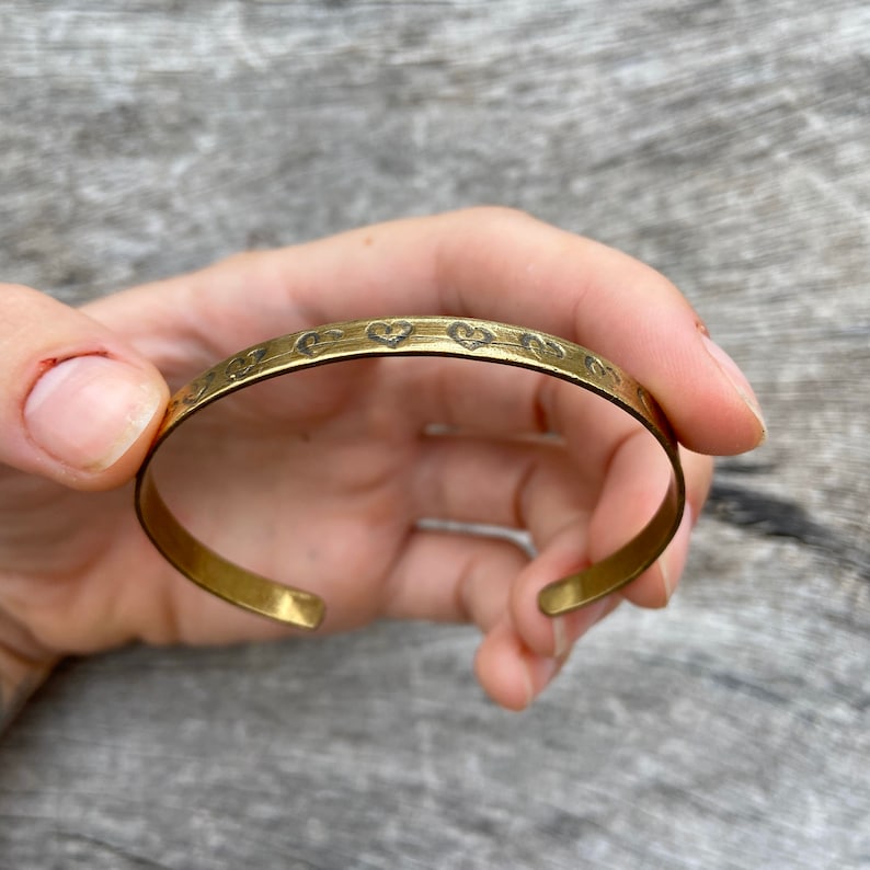 Brass love cuff
