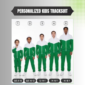 Chándal personalizado para niños y adolescentes - Conjunto de sudadera con capucha y pantalón deportivo personalizado - Tallas juveniles 8-20 - Ropa deportiva para animar al equipo - Regalo para graduados