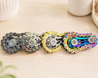 Metal Gear Bicycle Chain Fidget Spinner, Stress Relief Focus Toy