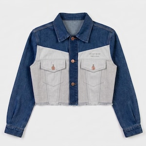 Casual Jacket For Partying Upcycled Denim Streetwear Sustainable Patchwork Jean Coat Zero Waste Fashion Handmade Recycled Cropped Jacket