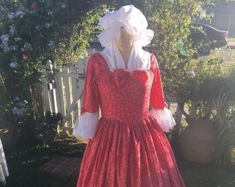 Christmas Colonial dress DAR gown made to choice of fabric woman size 6-10