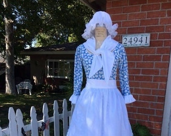 Vestido colonial de mujer 1776 hecho a tu medida talla grande elección de estampado y color