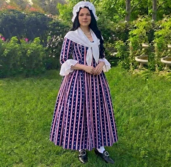 colonial women's dress Natural Tan Linen Gown | 1770 she was shocked American Colonial Clothing 1775-1800