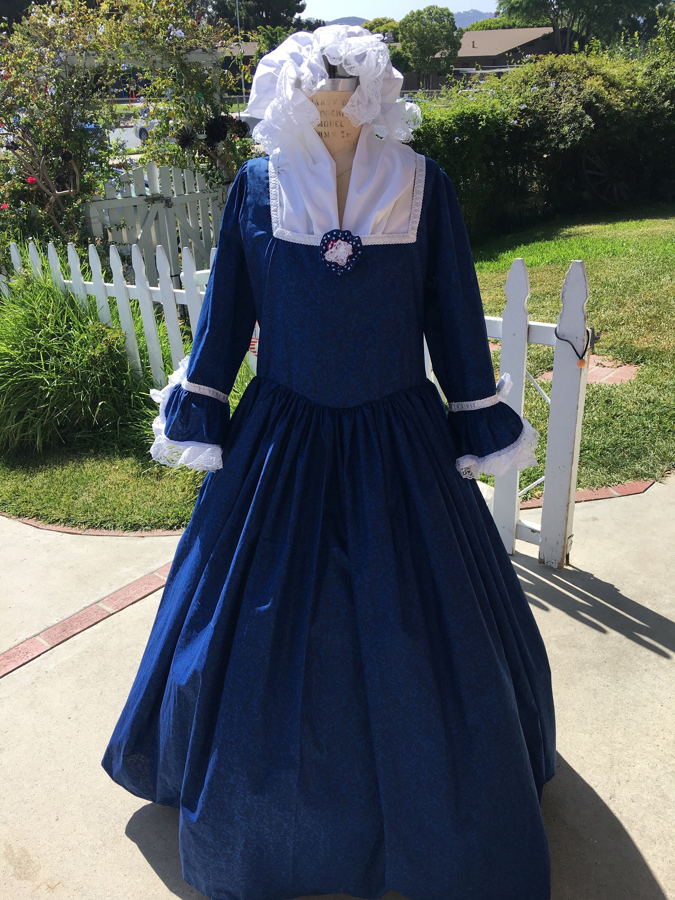 Revolutionary War Gown DAR Gown Colonial Dress Made to Measurement Choice of Color Size 6 10 Etsy