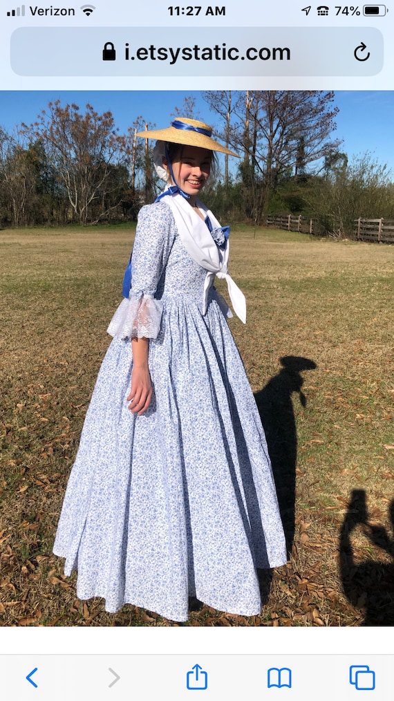 DAR Gown Revolutionary War Gown Colonial Gown Made to Measurements