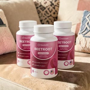 Rosabella Organic Beetroot Capsules Pack of 3  180 Capsules Total  Natural Beet Root Supplement  Energy & Wellness Support