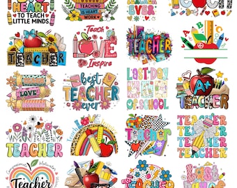 Teacher PNG Bundle, Boho Teacher PNG, teacher appreciation, back to school, rainbow teacher life sublimation, Teacher Shirt Designs, Digital