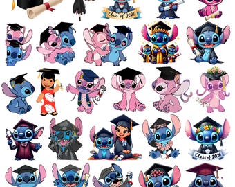 Digital Download Stitch Graduation 2026 Png Bundle, Graduation 2026 Clipart, Class Of 2026, Cute Stitch Graduation Png, Sublimation Design