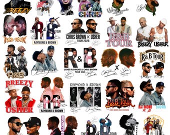 Chris Brown and Usher R&B Tour 2026 PNG Bundle, Raymond and Brown Digital Prints, Concert Poster and Shirt Design, Digital Download