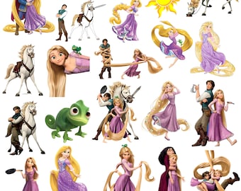 Tangled PNG Mega Bundle, Tangled SVG, Flynn Rider svg, Rapunzel png, Princess svg, Princess PNG, Tangled Birthday