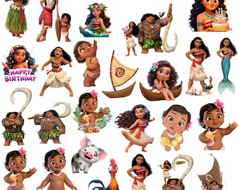 Moana PNG, Quality Moana Clipart Bundle, Moana 2 PNG Instant Digital Download, Moana shirt cake topper, princess Moana birthday