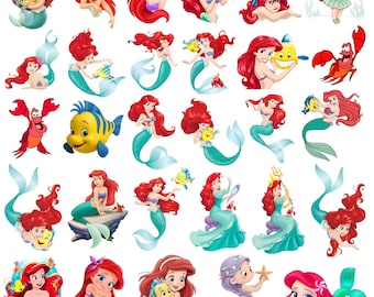 The Little Mermaid, The Little Mermaid PNG, The Little Mermaid characters, The Little Mermaid images, Instant download
