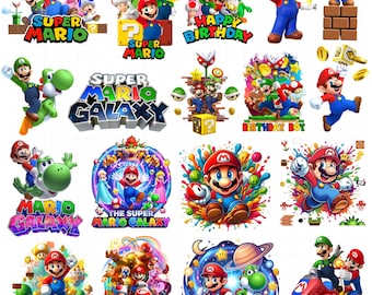 Super Mario PNG Clipart Bundle, Super Mario 3D PNG, Mario and Friends Png, Mario PNG, Super Mario Font, Mario Bros Digital Download