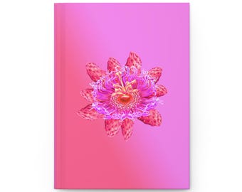 Hardcover Journal: Prickly-Pear Passionflower | Matte Pink & Orange Gradient