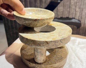 Handgefertigter Fossil Stein Oil Brenner Natürlicher Coral Stone Diffusor
