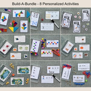 Montessori Task Box Bundle – 8 Personalized Learning Activities for Preschool, Kindergarten, Homeschooling, Special Education
