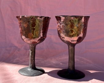 Copas de cerámica artesanales con efecto goteo, juego de cálices de fantasía oscura, tazas de cerámica medieval