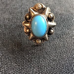 Silver Concho Style Ring Adjustable Southwest