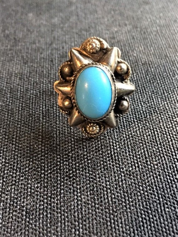 Silver Concho Style Ring Adjustable Southwest