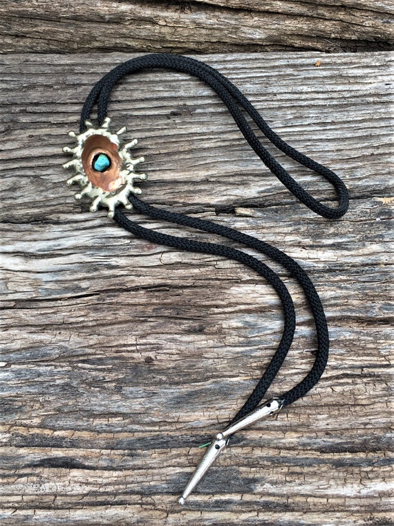 Vintage Hand Crafted Silver Copper and Turquoise B