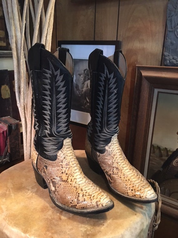 Python Snake Skin Cowboy Boots Men's Size 9D
