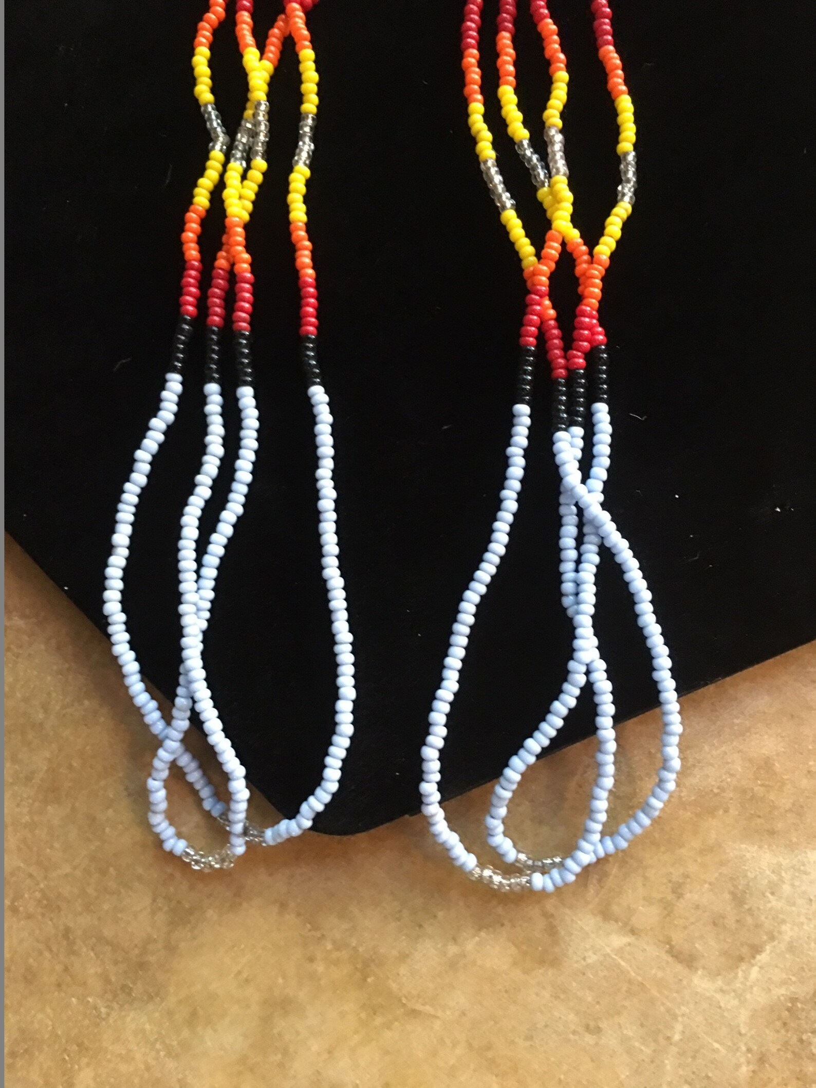 Handmade Native American Beaded Earrings Silver Cone 9 Long Etsy