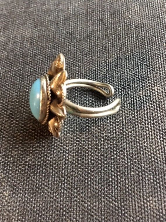 Silver Concho Style Ring Adjustable Southwest - image 2