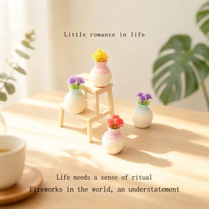 Miniatuur Bloemenvaas Poppenhuisplanten Kleine Hars Bloempot Micro Landschap Decor Schattig Bureauornament Sprookjestuin Accessoires