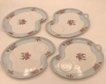 Juego de 4 platos para aperitivos Noritake vintage (años 30)