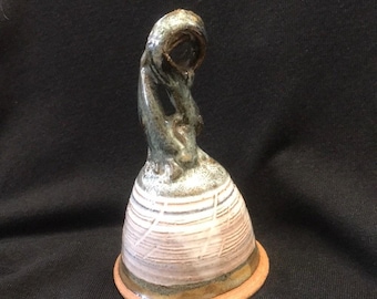 Dzwonek ceramiczny vintage, ręcznie robiony