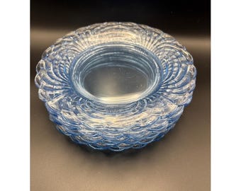Juego de 8 platos de almuerzo/ensalada Cambridge Glass Caprice Moonlight Blue