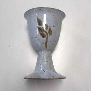 Copa/cáliz de cerámica vintage con diseño de hojas
