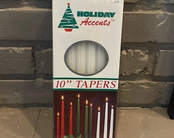 "VTG NIB ""Holiday Accents 10"" Wachskerzen Box mit 12 Stück."