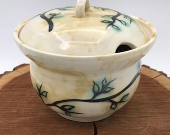 Signed Studio Pottery Lidded Jam/Condiment Jar