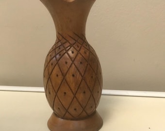 Vintage Holz Ananas Aperitif/Zahnstocher Halter