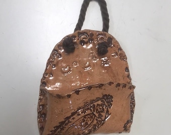 Vintage Studio Art Pottery Pinch Pottery Artisan Boho Wall Pocket