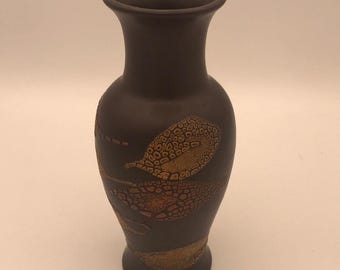 VTG / MCM Royal Haeger 10 "Erde Wrap Keramik Vase Brown Crackle EX