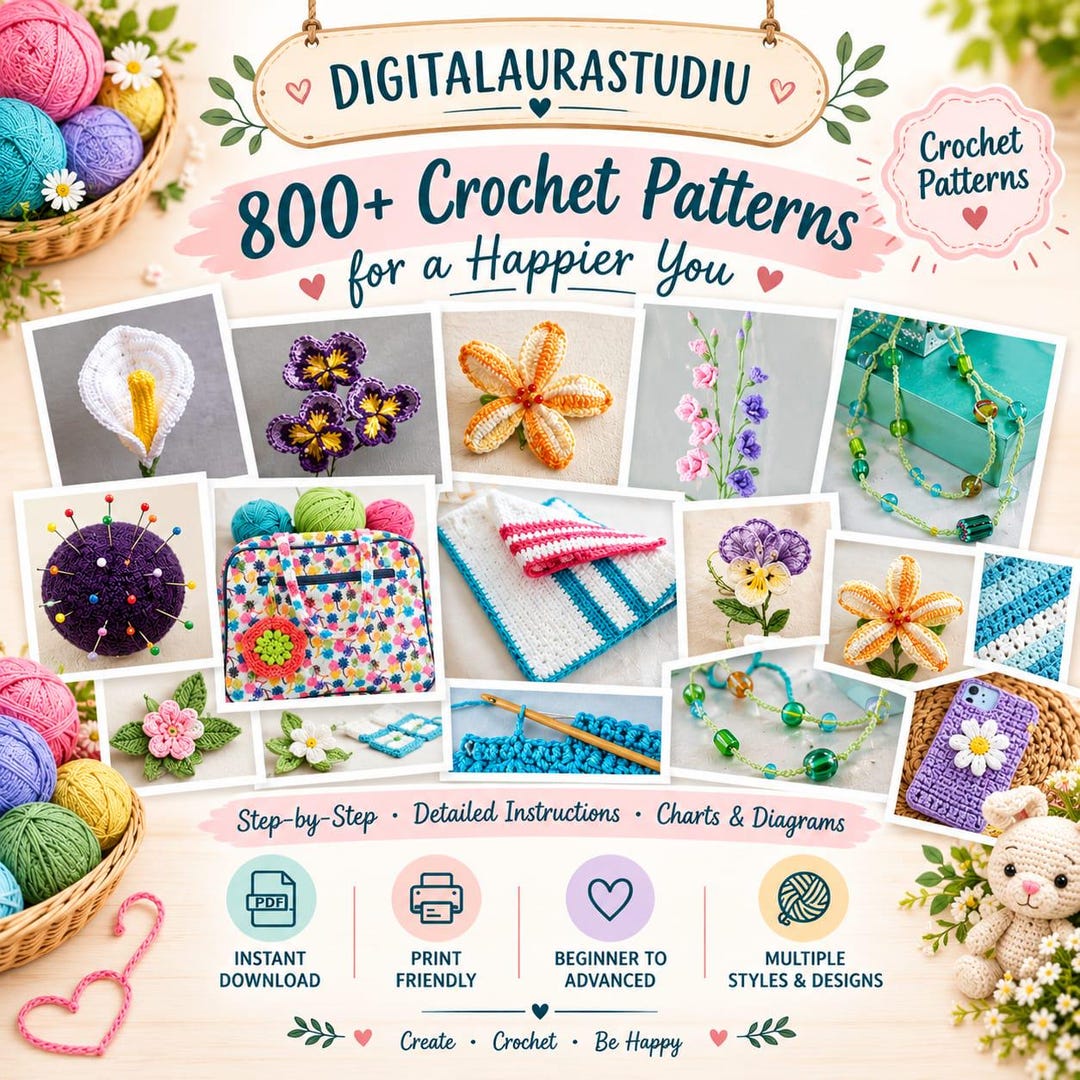 Free Crochet Ribbon Patterns.pdf 800+ Crochet Patterns Bundle | Christmas, Valentine’s, Flowers ...