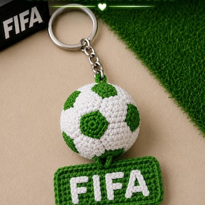 Crochet fifa football keychain