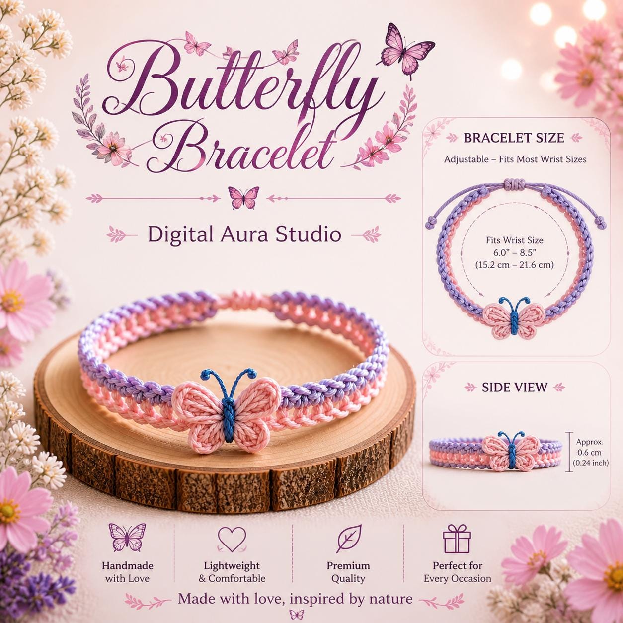 38 Crochet Jewellery Patterns with Brooches, Earrings, Bracelets 36 Butterfly Crochet handmade bracelet