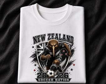 New Zealand 2026 Soccer Shirt, New Zealand Kiwi Football Fan Tee, Soccer Nation Graphic Shirt, New Zealand Game Day T-Shirt