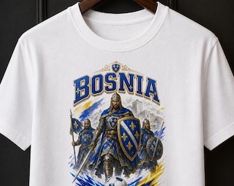 Bosnia 2026 Soccer Shirt, Bosnian Warrior Football Fan Tee, Bosnia Flag Graphic Shirt, Bosnia Pride Game Day T-Shirt