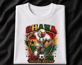 Ghana 2026 Soccer Shirt, Ghana Eagle Football Fan Tee, Soccer Nation Graphic T-Shirt, Ghana Game Day Fan Gift